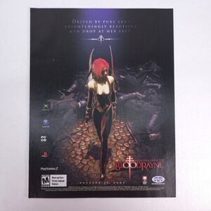 BloodRayne Vampire Video Game Print Ad Gothic Dark Fantasy Promo 2001 Decor PS2